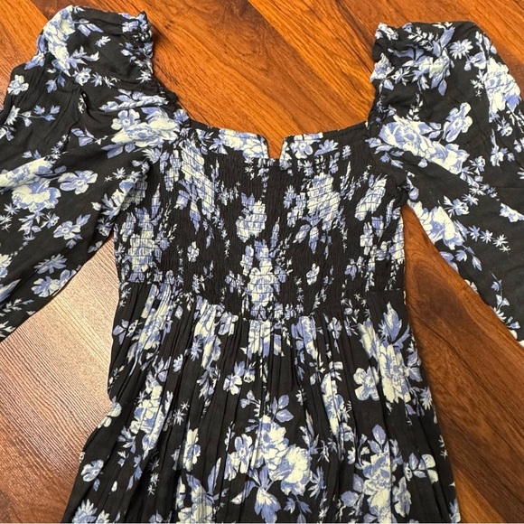 Free People Jaymes Floral Print Midi Long Sleeve Dress - Picture 8 of 13